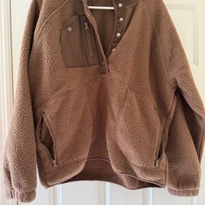 Cozy Brown Fleece Pullover